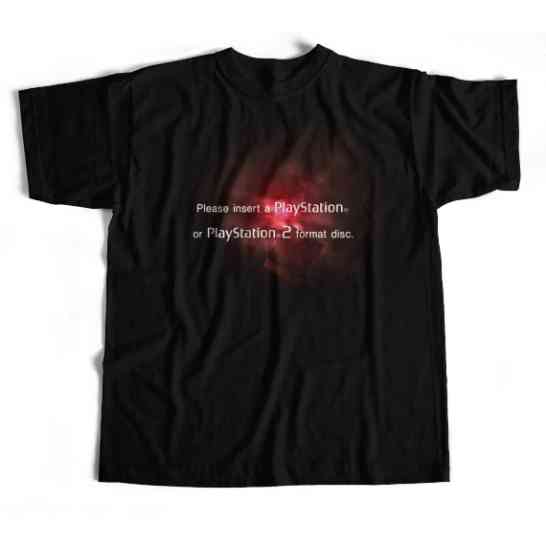 Camiseta Playstation 2 Tela Vermelha da Morte Loading Red Screen CD Blusa 100% Algodão Erro Sony