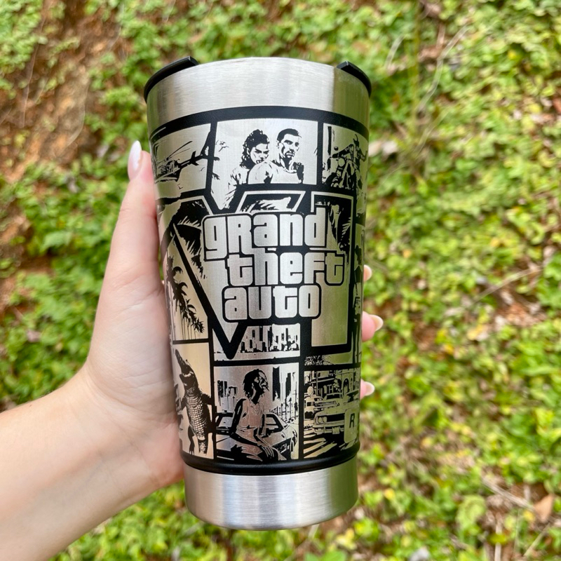 Copo Térmico GTA VI 473ml Personalizado em Gravação 360° a Laser