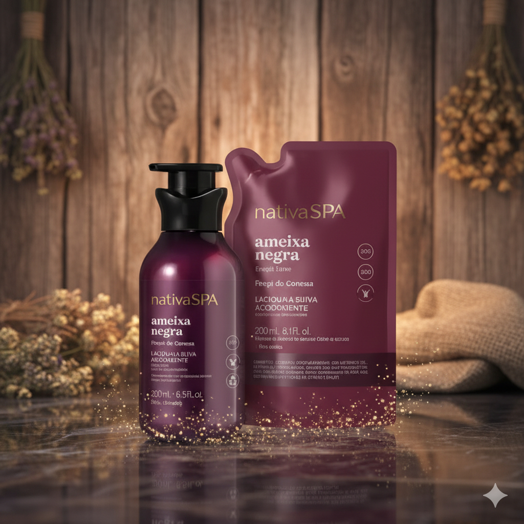 Combo Nativa Spa Ameixa Negra: Loção Corporal 400ml + Refil 350ml em Oferta na Shopee