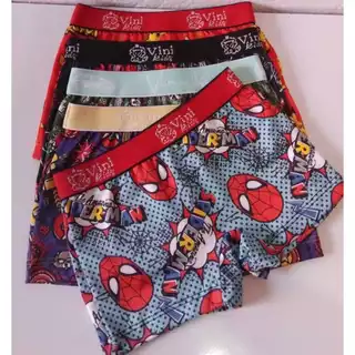 Cueca Box 5 unidades Infantil Fundo 100% Algodão Personagens Variados