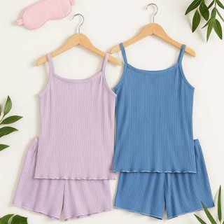 Kit 2 e 3 Baby Doll com Alça Feminino Suede Canelado Confortável Roupa de Dormir Noite Pijama em Oferta na Shopee