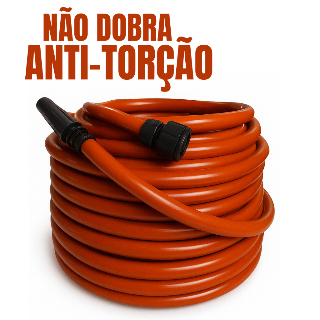 Mangueira de Jardim Anti-Torção e Anti-Dobras - 50 Metros Cor Laranja ...
