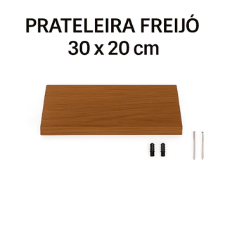 Prateleira MDF Freijó 30x20cm – Suporte Invisível Decorativa Sala Quarto Cozinha em Oferta na Shopee