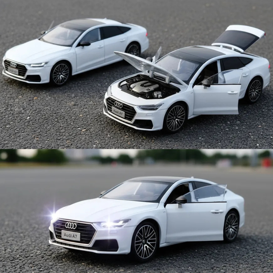 Carrinho Metal De Luxo Audi A7 Abre Porta Ficção Som E Luz