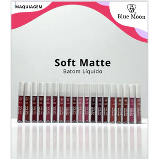 Kit 20 Batons Líquidos Soft Matte Blue Moon – Longa Duração, Cores Intensas e Conforto nos Lábio