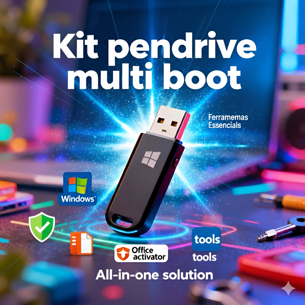 Pen Drive multi boot(Windows e Linux) + office 2021 e office 2024 ...