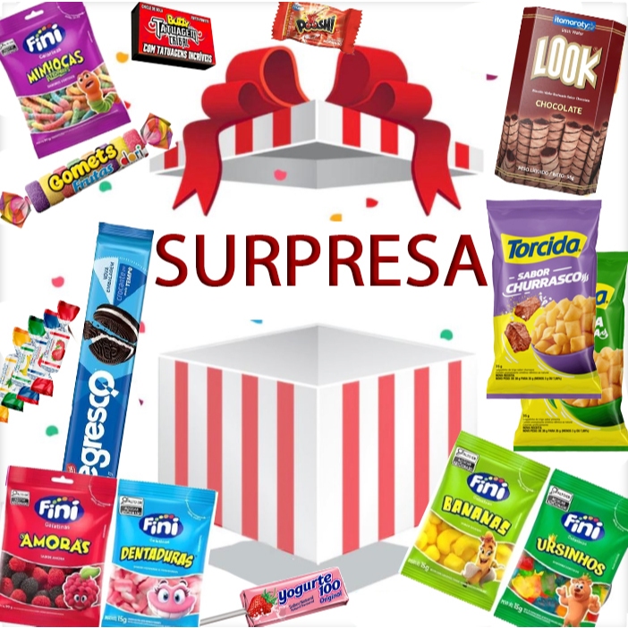 Kit Caixa Surpresa de Guloseimas Para Festas e Aniversário Infantil ...