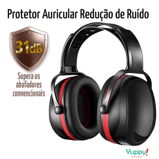 Protetor Auditivo 31db Abafador de Som e Ruídos Profissional Tipo Concha Isolamento Acústico Potente