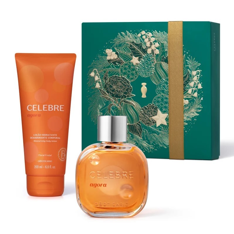 Estojo Celebre Agora Feminino O Boticário (Perfume 100ml, Hidratante Corporal 200ml) em Oferta na Shopee
