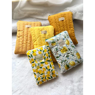 Porta case Kindle tons de mostarda e amarelo