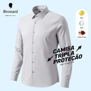 Camisa Social Masculina Slim fit Luxo Não Amassa Elastano e Impermeável, Blusa Manga Longa Estilosa