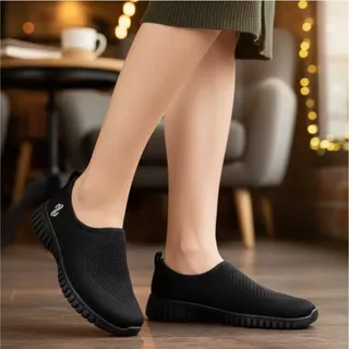 Tênis Slip On Feminino Usaflex Tricot Baixo Sola Conforto em Oferta na Shopee