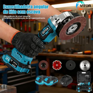 Caixa Angular De Vela De Moagem 820watts Com Bateria Recarregável 21v VITOR em Oferta na Shopee