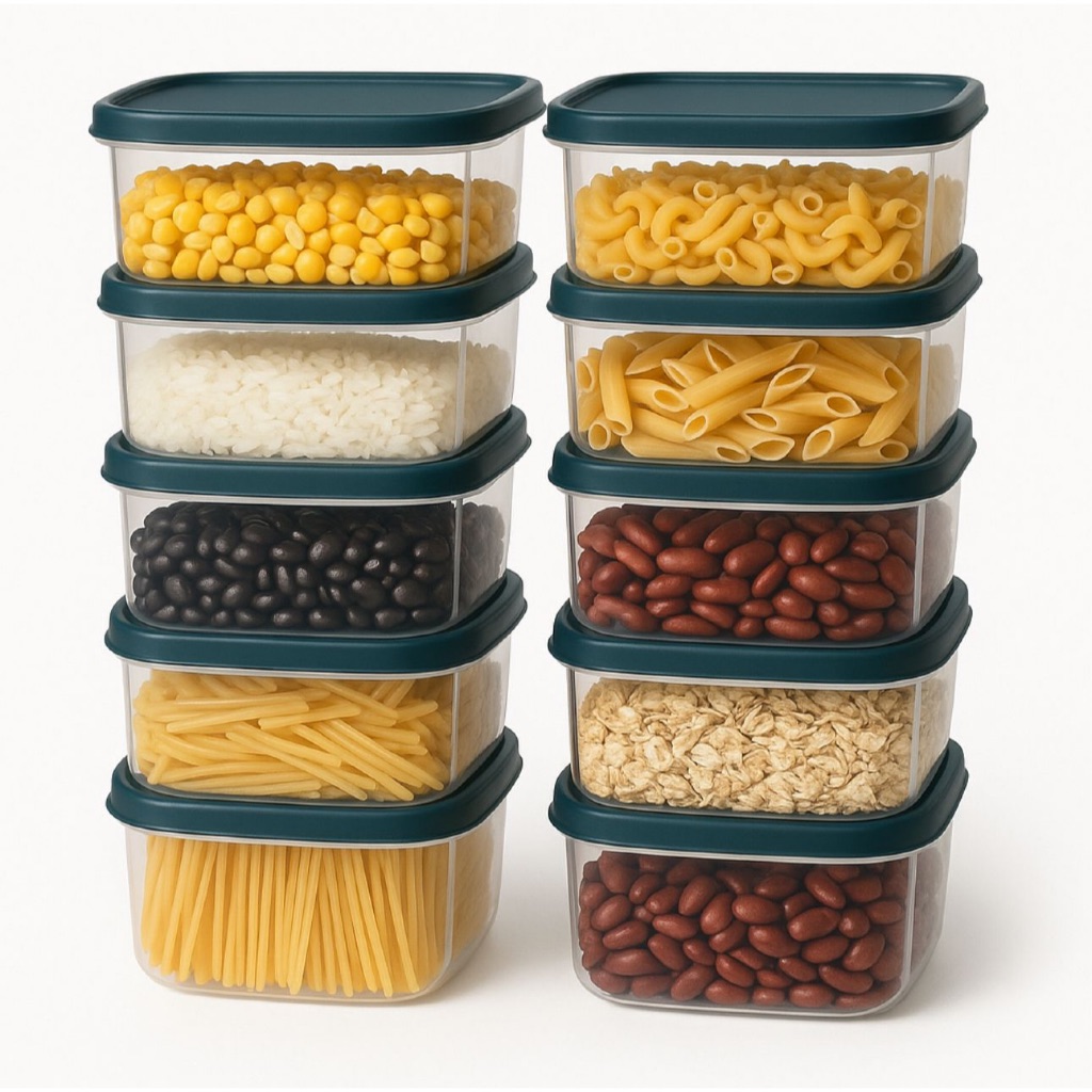 Kit 20 Potes Organizadores Multi-Click 1000 ml - Livre BPA Microondas Marmita Reutilizável