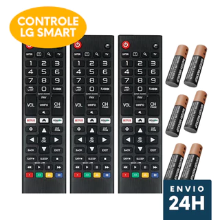 3 Controle Remoto Universal LG LED LCD Smart Tv 4K Netflix Amazon