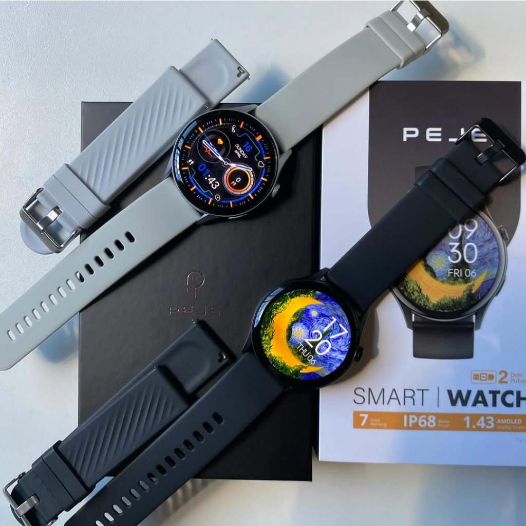 Smartwatch Peje ZW10 AMOLED A Prova D'Água 2 Pulseiras Relógio ...
