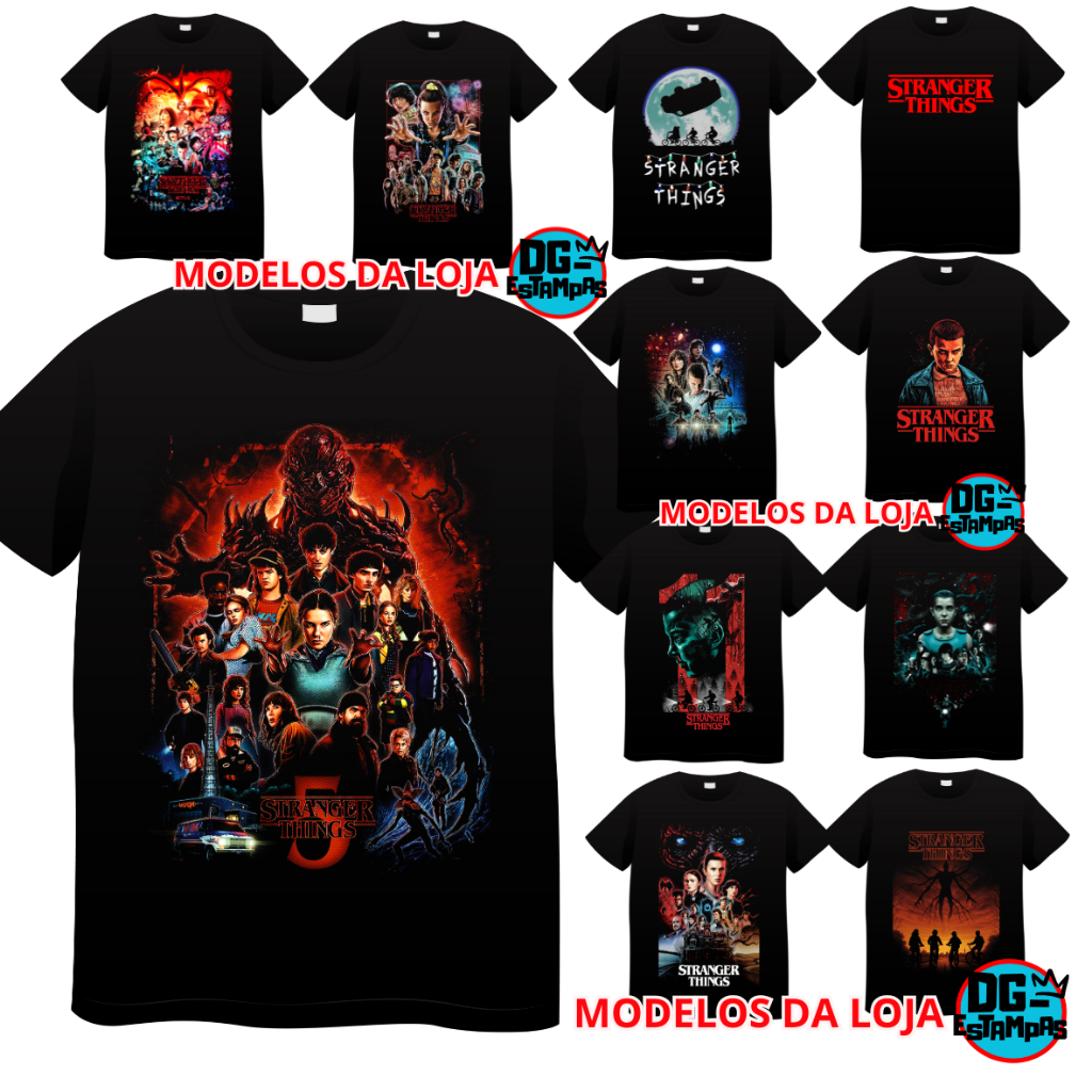 Camiseta Stranger Things 5 100% Algodão