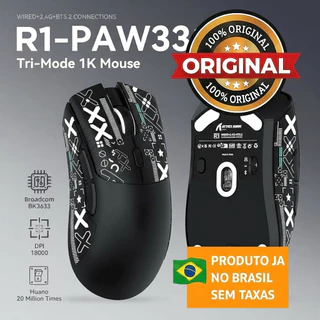 Mouse Gamer ATTACK SHARK R1 BLACK Tri-Mode 18000 DPI, RGB, Ultra Leve 59g Base Carregamento Preto