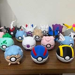 Pokebola Temática Decorativa Vários Personagens Pokemon Enfeite Miniatura Geek Presente Criativo