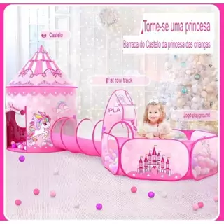 Barraca Toca Tunel 3x1 Diversao Turma Princesa em Oferta na Shopee