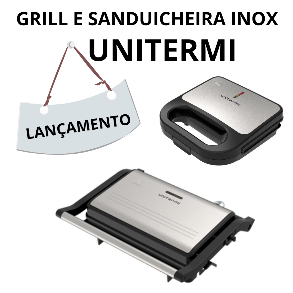 Sanduicheira e Grill inox Unitermi 220V e 127V