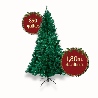 Árvore De Natal 1,80 Metros 850 Galhos Pinheiro Luxo Cheia Grande Cheia Pé De Ferro