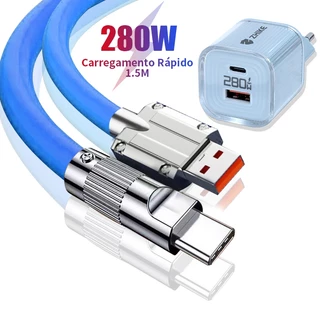 Cabo Tipo C Micro USB V8 1.5 Metro Carregador Carregamento Rápido 240W Adaptador