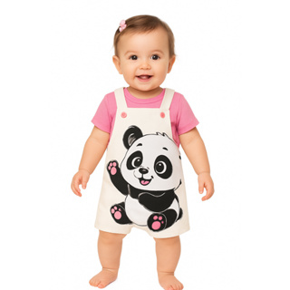 Conjunto Jardineira e Body Menina Verão em Oferta na Shopee