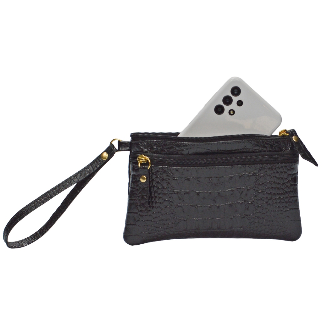 Bolsa Clutch Carteira Feminina Pequena de Mão Porta Celular Couro