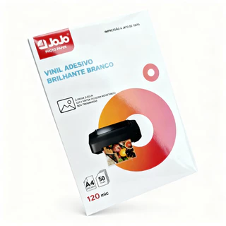 50 x folha Papel Vinil Adesivo A4 120g Brilho - 50 Unid. À Prova D'Água Rótulos