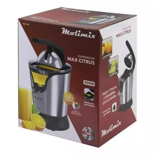 Extrator elétrico MOLIMIX vermelho com jarra de suco