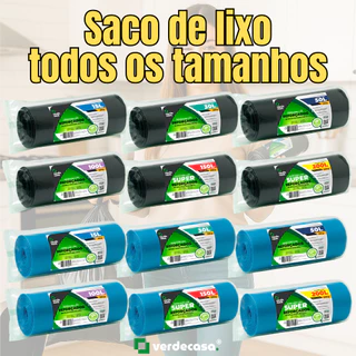 Saco De Lixo Reforçado 100l 15l 30l 50l 100lts 150lts 200 Litros Rolo Preto e Azul Para Casa Branheiro Cozinha Verdecasa