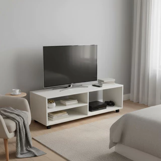 Rack Para TV Sala de Estar com Rodinhas Branco
