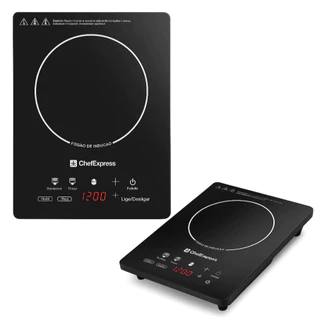 Fogão de Indução Cooktop Preto Vidroceramica 1200w 1 Boca Chefexpress Importado Touch