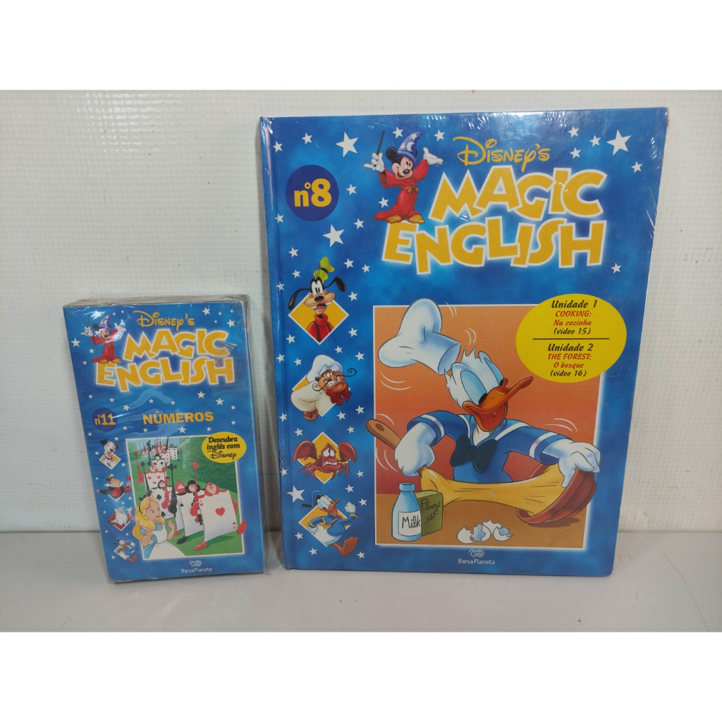 VHS Magic English N°11 E Livro N°8 Disney Lacrados 9h2 (Usado)OK
