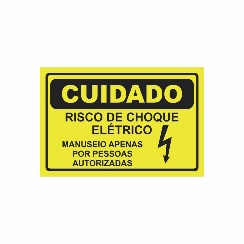 Placa Cuidado Risco Choque Elétrico Sinalização Atenção Empresa ...
