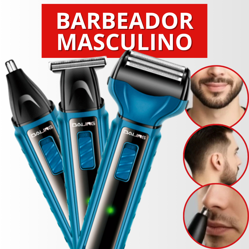 Barbeador Elétrico Masculino 3 em 1 Daling – Aparador de Pelos ...