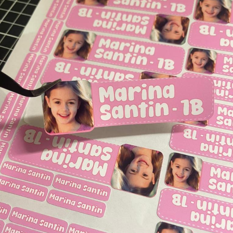 ENVIO RÁPIDO - Kit 100 Etiquetas Escolares Personalizadas com Foto da ...