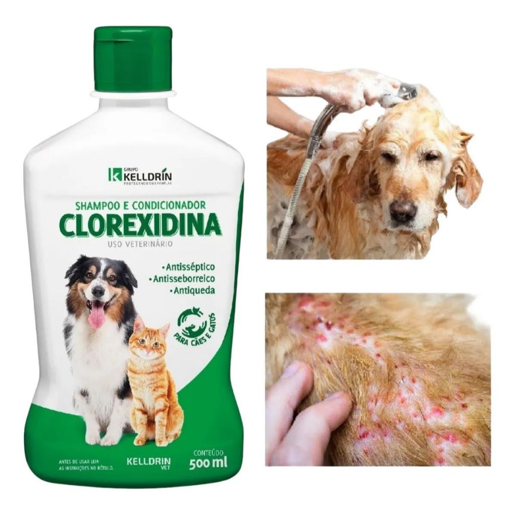 Shampoo dermatite alergia canina clorexidina 500ml Antifungo suave ...