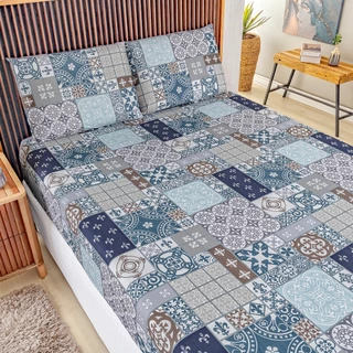 Jogo Lençol Casal Percal 400 Fios 3 Pçs Todo Estampado Macio e Toque Acetinado em Oferta na Shopee