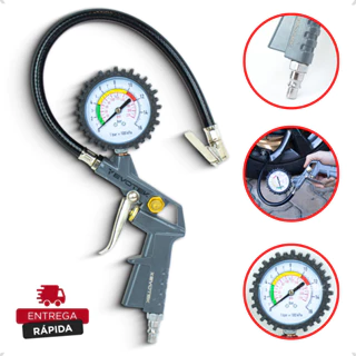 Calibrador e Inflador de Pneus Com Manômetro 220 Libras Profissional em Oferta na Shopee