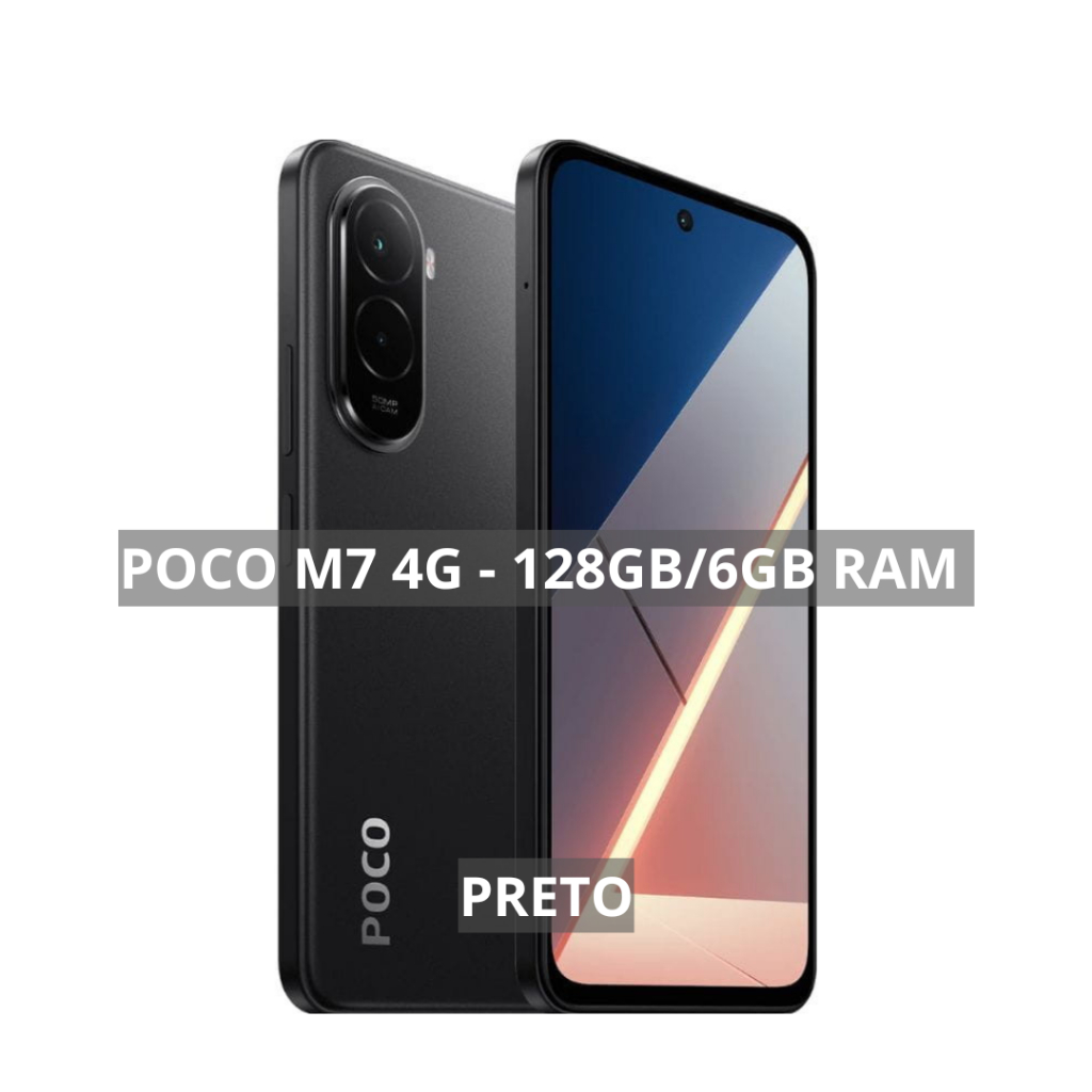 Xiaomi Poco M7 4G, 256GB Armazenamento 8GB RAM, Processador