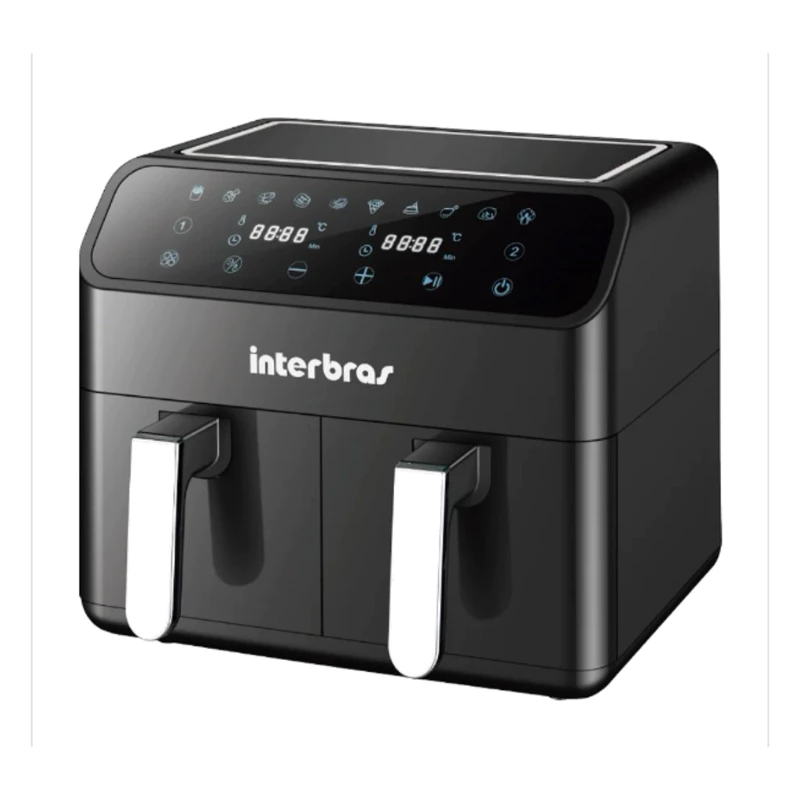 Fritadeira Elétrica sem oleo Air Fryer 8 litros com 2 gavetas frita sem óle