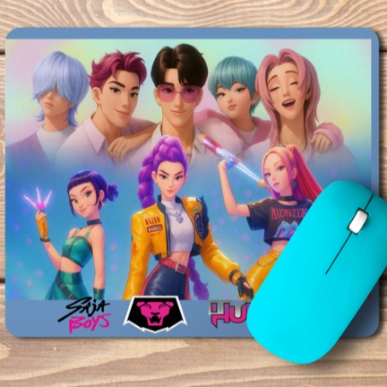 Mouse Pad K-Pop Demon Hunters Guerreiras Personalizado Saja Boys Idols