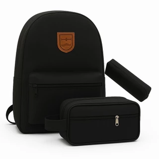 Kit Mochila + Nécessaire + Estojo Trabalho/ Estudo/Academia