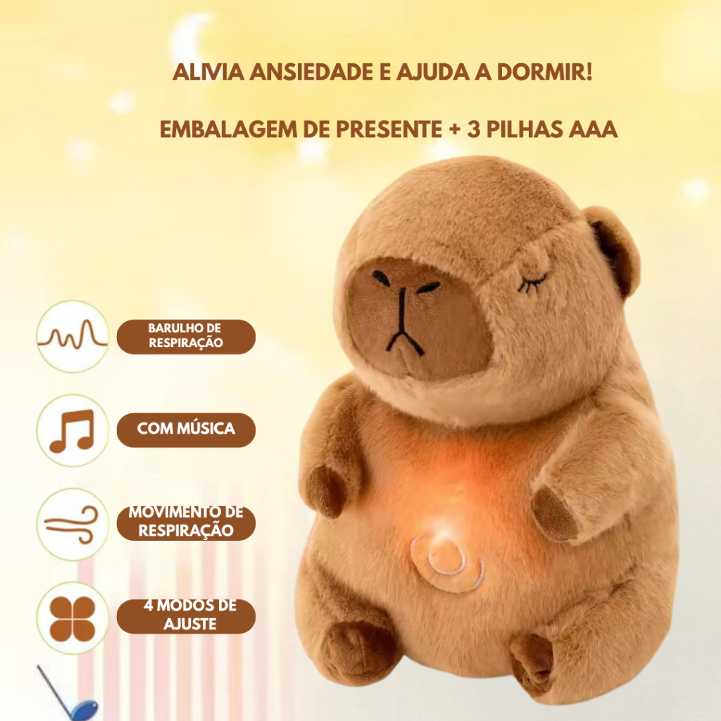 Urso Capivara Que Respira de Pelúcia| Urso Respiratório Com Música e ...