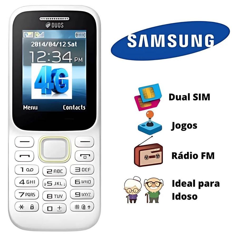 Sansvng-B315E 4G Celular Simples e Prático Para Idosos Celular Sm-b315e com 2 chips 4G