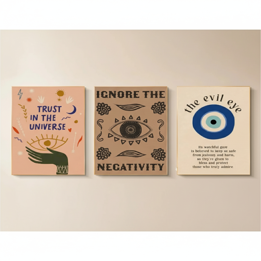 Quadros decorativos Positividade e coisas boas (3 peças) | Shopee Brasil