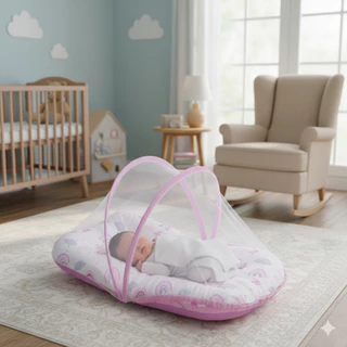 Ninho Portátil Com Mosquiteiro Para Bebê fofinho e acolchoado em Oferta na Shopee