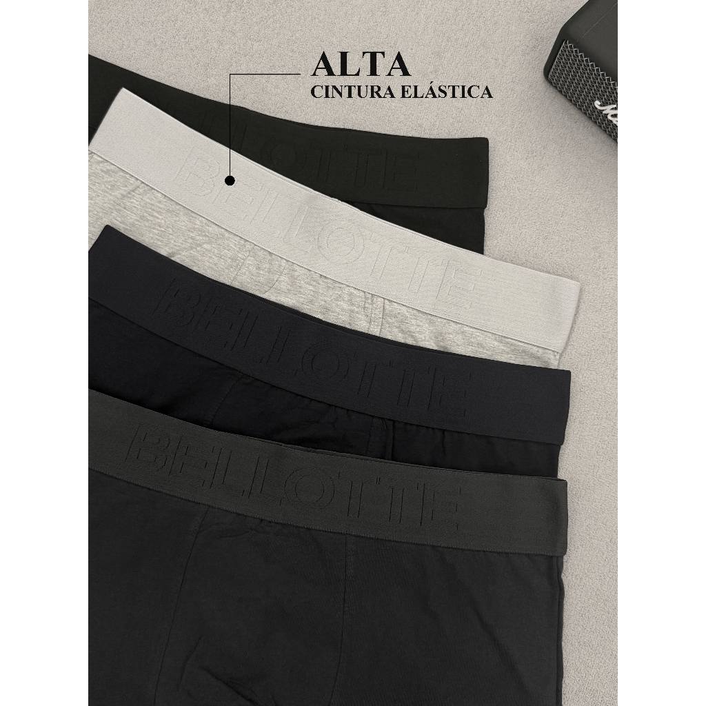 Kit com 4 Cueca Boxer Algodão Masculina Bellotte – Conforto e Estilo Diário